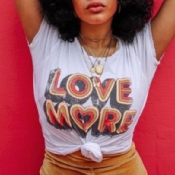 Boho LOVE MORE White Vintage Graphic T-Shirt Tee - Picture 2 of 5